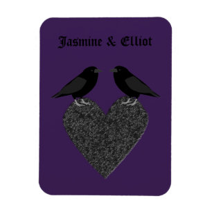 Gothic Ravens und Black Heart Custom Magnet