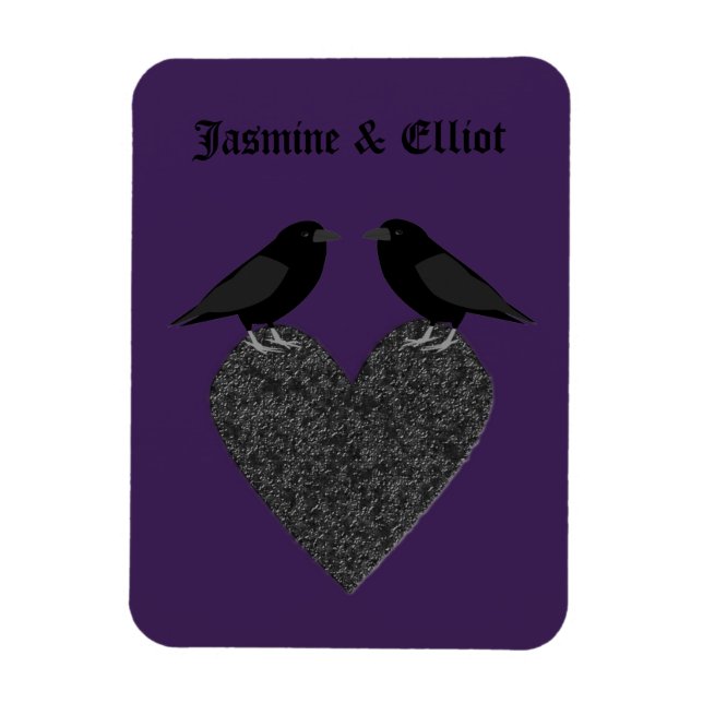 Gothic Ravens und Black Heart Custom Magnet (Vertikal)