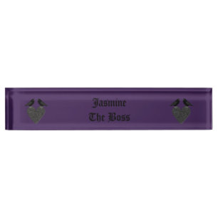 Gothic Ravens und Black Heart Custom Namensplakette