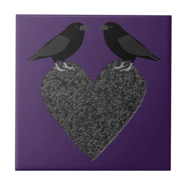Gothic Ravens und Black Heart Fliese (Vorderseite)