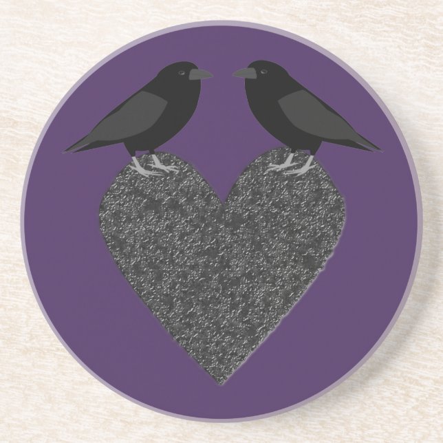 Gothic Ravens und Black Heart Getränkeuntersetzer (Vorne)