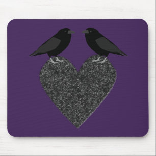 Gothic Ravens und Black Heart Mousepad