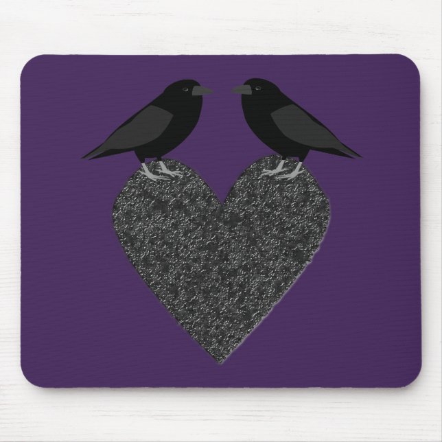 Gothic Ravens und Black Heart Mousepad (Vorne)