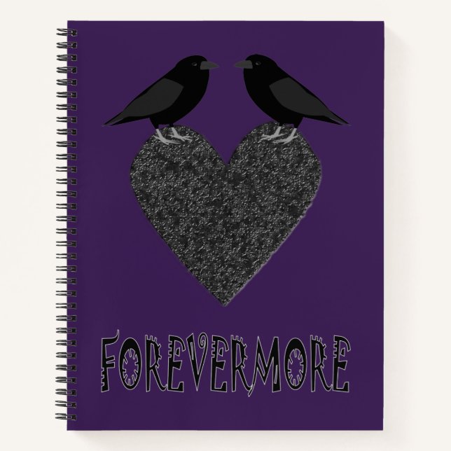 Gothic Ravens und Black Heart Notizbuch (Vorderseite)