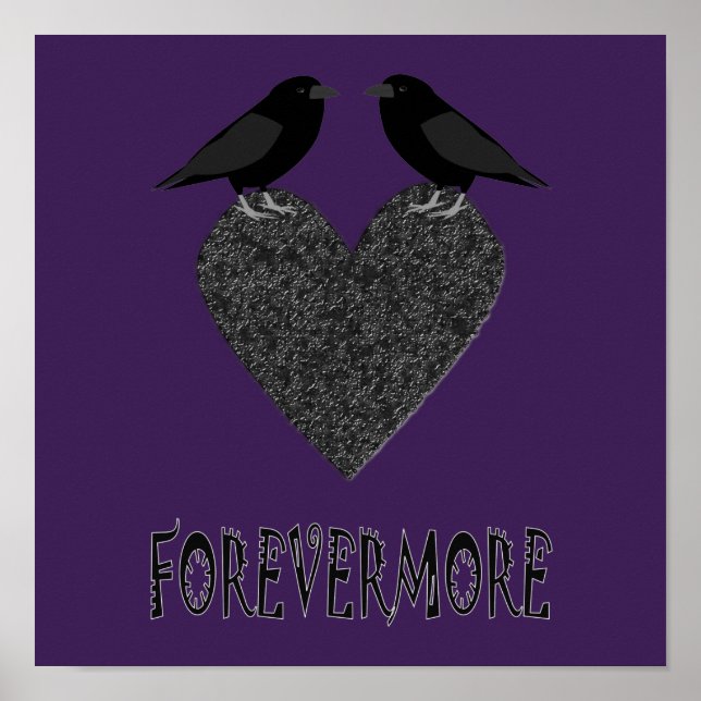 Gothic Ravens und Black Heart Poster (Vorne)