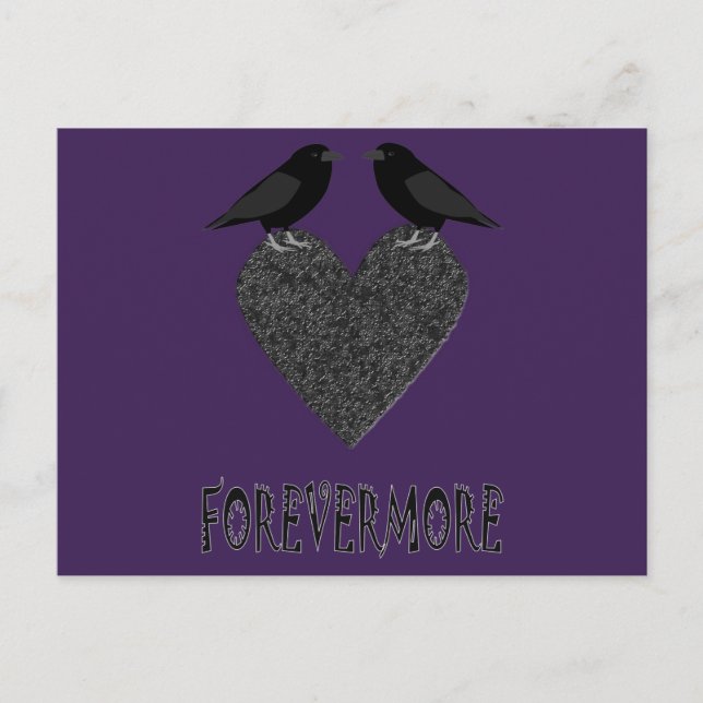 Gothic Ravens und Black Heart Postkarte (Vorderseite)
