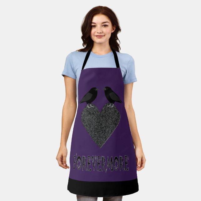 Gothic Ravens und Black Heart Schürze (Getragen)