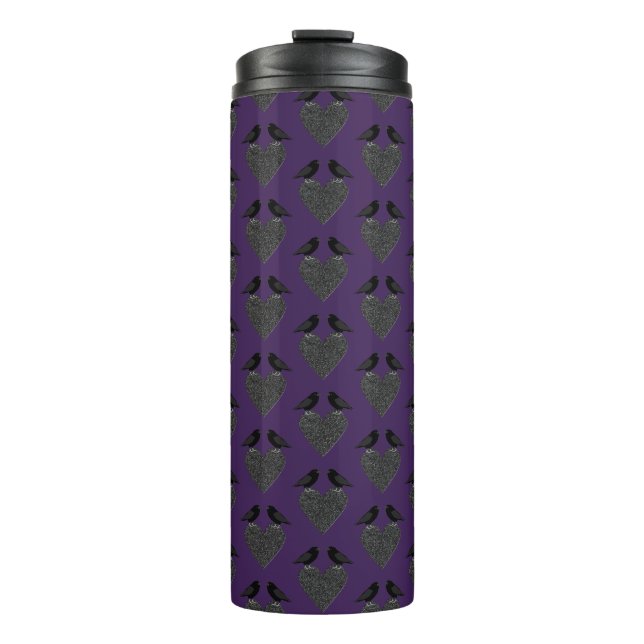 Gothic Ravens und Black Heart Thermosbecher (Vorderseite)