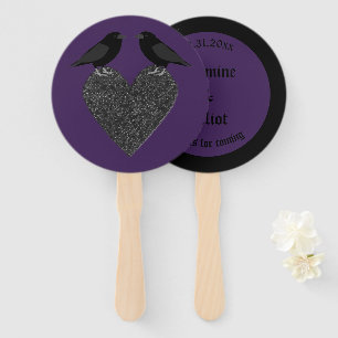 Gothic Ravens und Black Heart Wedding Custom Fächer
