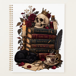 Gothic Reader Literarischer Bücherwurm Schädel & R Planer