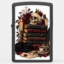 Gothic Reader Literarischer Bücherwurm Schädel und