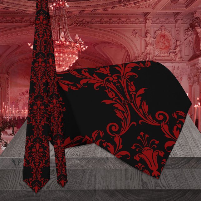 Gothic Red Acanthus Leaf Wedding Krawatte (Von Creator hochgeladen)
