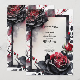 Gothic Red Black Rose bis zum Tod machen uns Teil Einladung