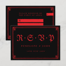 Gothic Red Black Typografy Wedding