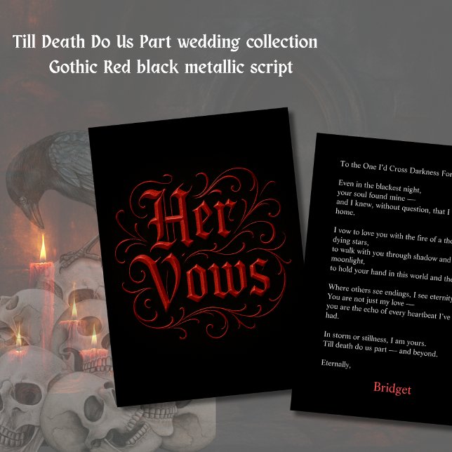 Gothic Red & Black Wedding Vow Letter - Ihre Stimm Karte (Von Creator hochgeladen)