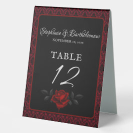Gothic Red Damask Rose Hochzeit Tischaufsteller