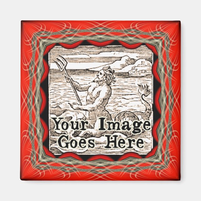 Gothic Red Fantasy Frame Template Magnet (Vorne)