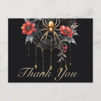 Gothic Red & Gold Floral Spiderweb Vielen Dank