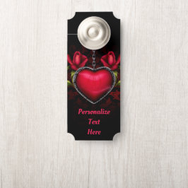 Gothic Red Heart Kettenherz Room Türanhänger