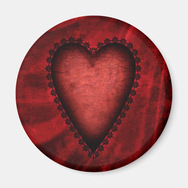 Gothic Red Heart Magnet (Vorne)