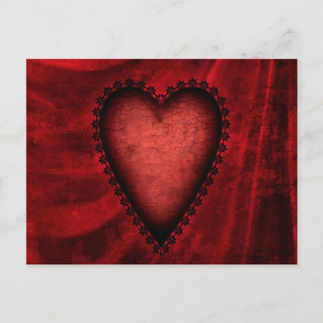 Gothic Red Heart Postkarte (Vorderseite)