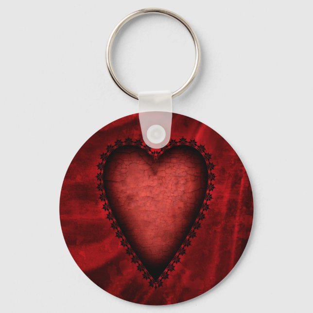 Gothic Red Heart Schlüsselanhänger (Vorderseite)