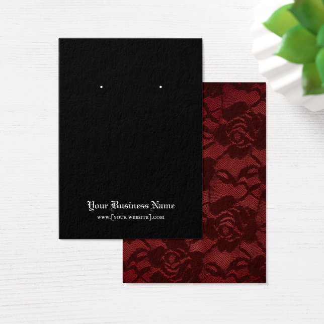 Gothic Red Lace Earring Display Card (Schreibtisch)