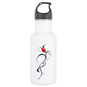 Gothic Red Rose Lady Surrealer Stammes-Tätowierkun Edelstahlflasche