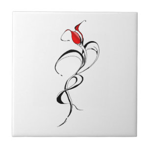 Gothic Red Rose Lady Surrealer Stammes-Tätowierkun Fliese