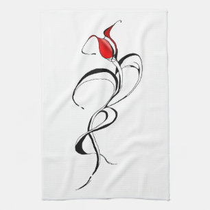 Gothic Red Rose Lady Surrealer Stammes-Tätowierkun Geschirrtuch