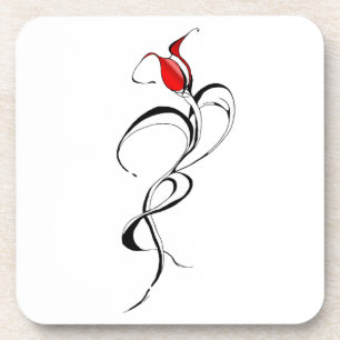 Gothic Red Rose Lady Surrealer Stammes-Tätowierkun Getränkeuntersetzer