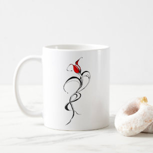 Gothic Red Rose Lady Surrealer Stammes-Tätowierkun Kaffeetasse