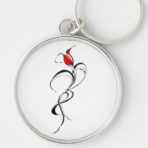Gothic Red Rose Lady Surrealer Stammes-Tätowierkun Schlüsselanhänger