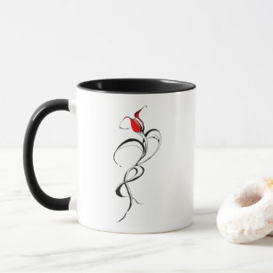 Gothic Red Rose Lady Surrealer Stammes-Tattoo-Kuns Tasse