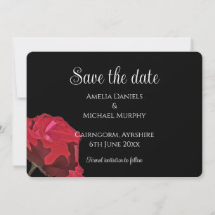 Gothic Red Rose Save the Date Karte