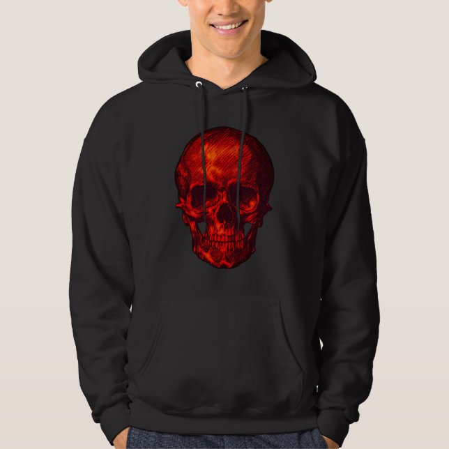 Gothic Red Skull Hoodie (Vorderseite)