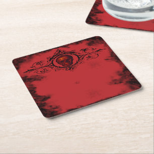 Gothic Red Skull Paper Untersetzer