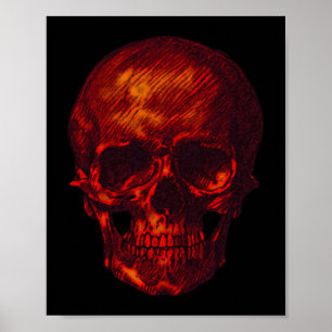 Gothic Red Skull Poster