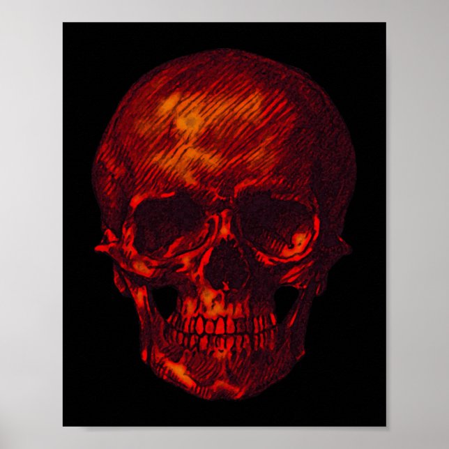 Gothic Red Skull Poster (Vorne)