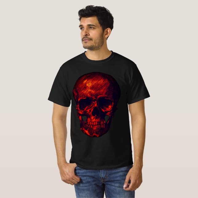 Gothic Red Skull T-Shirt (Vorne ganz)