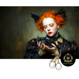 Gothic Redhead with Baby Dragon  Seidenpapier