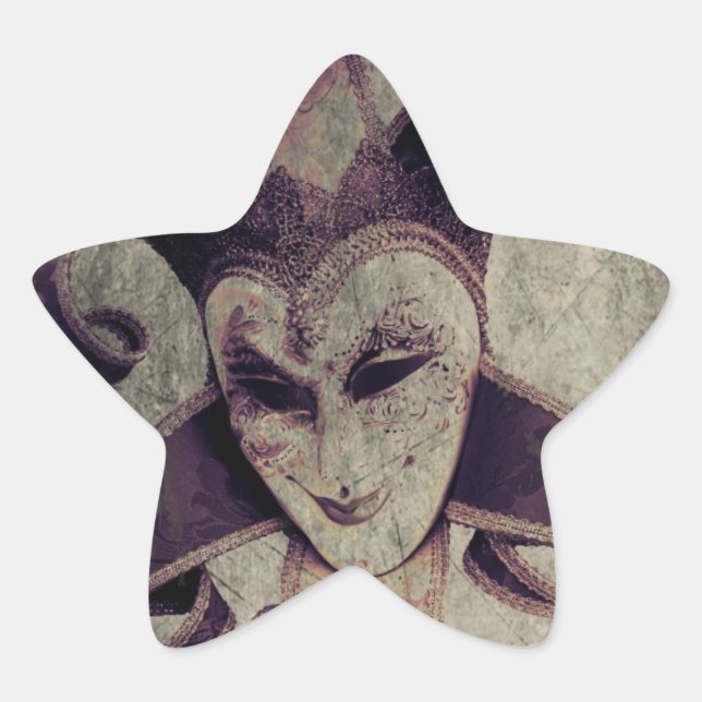 Gothic Renaissance Evil Clown Joker Stern-Aufkleber (Vorderseite)