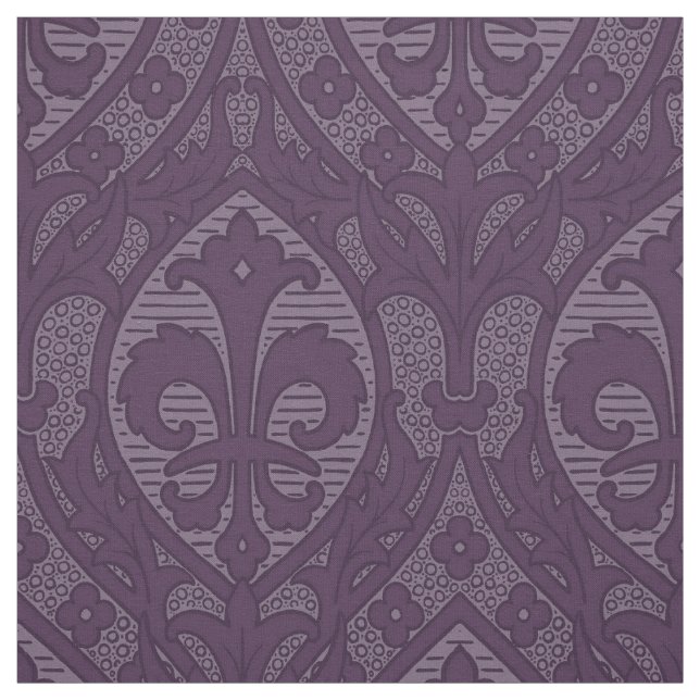 Gothic Revival Fleur de Lys - Lila Stoff (Muster)