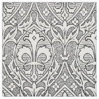 Gothic Revival Fleur de Lys - Schwarz und Weiß