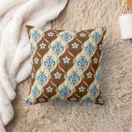 Gothic Revival Rose und Lilies Throw Kissen