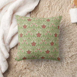 Gothic Revival Rose und Lilies Throw Kissen