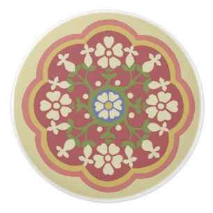 Gothic Revival Rosette Keramik Pull Keramikknauf