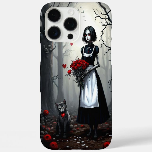 Gothic Robot Girl iPhone 16 Pro Max Hülle (Rückseite)