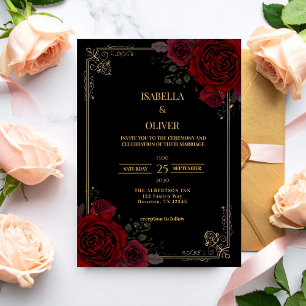 Gothic Romance Elegante Hochzeit Einladung