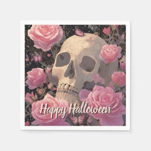 Gothic Romance Floral-Schädel-Halloween Serviette